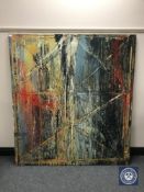 Donald James White : Scottish Cross, oil on canvas, signed verso and dated '92, 153 cm x 137 cm,