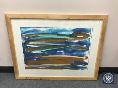 Donald James White : Druridge Tide III, watercolour, signed verso and dated '02, 56 cm x 81 cm,