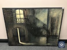 Donald James White : Brestau, oil on panel, signed verso and dated 2006, 92 cm x 122 cm, framed.