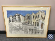 Donald James White : Symi, pencil with watercolour, signed, dated '83, 60 cm x 85 cm, framed.
