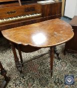 A Victorian figured walnut Sutherland table,