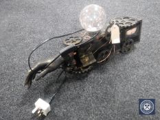 A steam punk style electric lamp