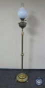 A Victorian brass standard oil lamp