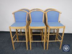 Three metal based cafe tables,