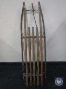 A vintage wooden sledge