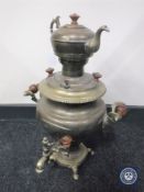 A brass samovar with kettle