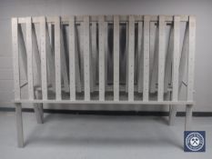 Two wooden folding A-frames