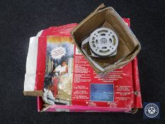 A boxed ResQLadder fire escape ladder together with a motor