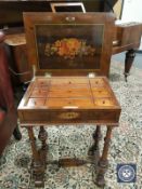 A continental walnut work table,