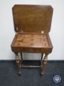 A late 19th century mahogany and walnut work table