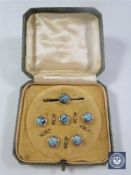 A set of cased vintage dress studs