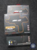 Three boxed Regimental Police mini uzi electric guns