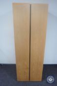 A double door beech wardrobe