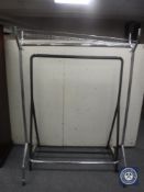 Two metal clothes rails