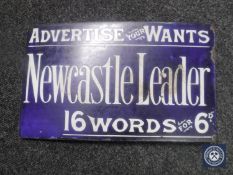 An early 20th century double sided enamel sign 