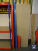 Two sets of four tier shelves , height 198 cm, depth 61 cm,