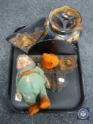 A tray of 1930's Chad Valley Snow White and the Seven Dwarfs doll 