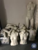 A large quantity of shop mannequin parts
