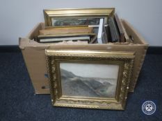 A box of continental pictures and prints