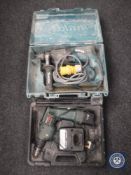 A cased Makita drill and Black & Decker Proline 9.