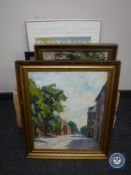 A box of continental pictures and prints