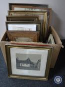 A box of continental pictures and prints