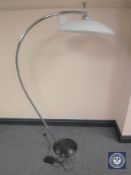 A Danish metal floor lamp with glass shade