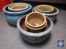 Eight assorted garden planters