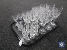 A tray of assorted drinking glasses