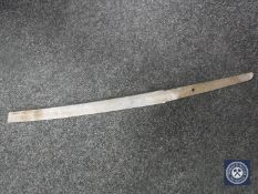 A Japanese katana blade section,