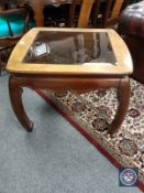 A 20th century Chinese glass topped lamp table,
