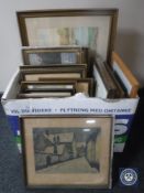 A box of continental pictures and prints