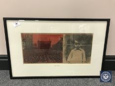 Donald James White : Ich Auch, print with colour, 41 cm x 20 cm, framed.