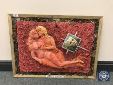 Donald James White : Karol Wojtyla, Momento Mori, mixed media, 72 cm x 51 cm, framed.