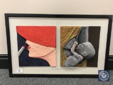 Donald James White : Back of the mind, mixed media, 51 cm x 27 cm, framed.