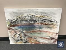 Donald James White : Abstract Skyline, pastel on canvas, 81 cm x 111 cm.