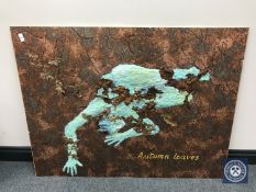 Donald James White : Autumn leaves, mixed median on board, 91 cm x 120 cm.