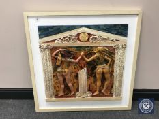 Donald James White : Viz The Judgement of Paris, mixed media, 62 cm x 59 cm, mounted on board.