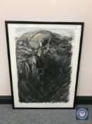 Donald James White : Staca Na Berie, Isle of Lewis, colour chalks, 60 cm x 83 cm, framed.