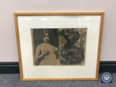 Donald James White : Elephants graveyard VI, monoprint, 41 cm 30 cm, framed.