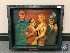 Donald James White : The Fall of the Third Reich, mixed media, 56 cm x 46 cm, mounted on board.