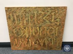 Donald James White : Gorty's, oil on board, 93 cm x 78 cm.