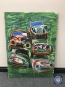 Donald James White : Scrap Heap, watercolour with oil on board, 111 cm x 81 cm,.