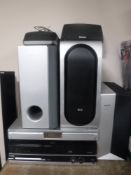 A Sharp Aquos Blu ray player together with Sony DVD player,