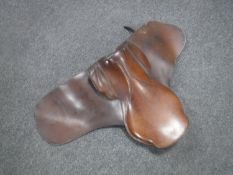 A leather saddle