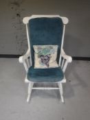 A painted rocking chair