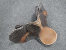 A leather saddle