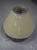 Twelve cream lamp shades with gold and blue trim (new)