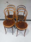 A set of four bentwood chairs