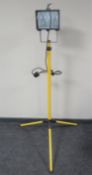 An electric site light on stand